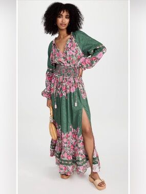 New NWT Hemant and Nandita Sabi Floral Maxi Dress XS